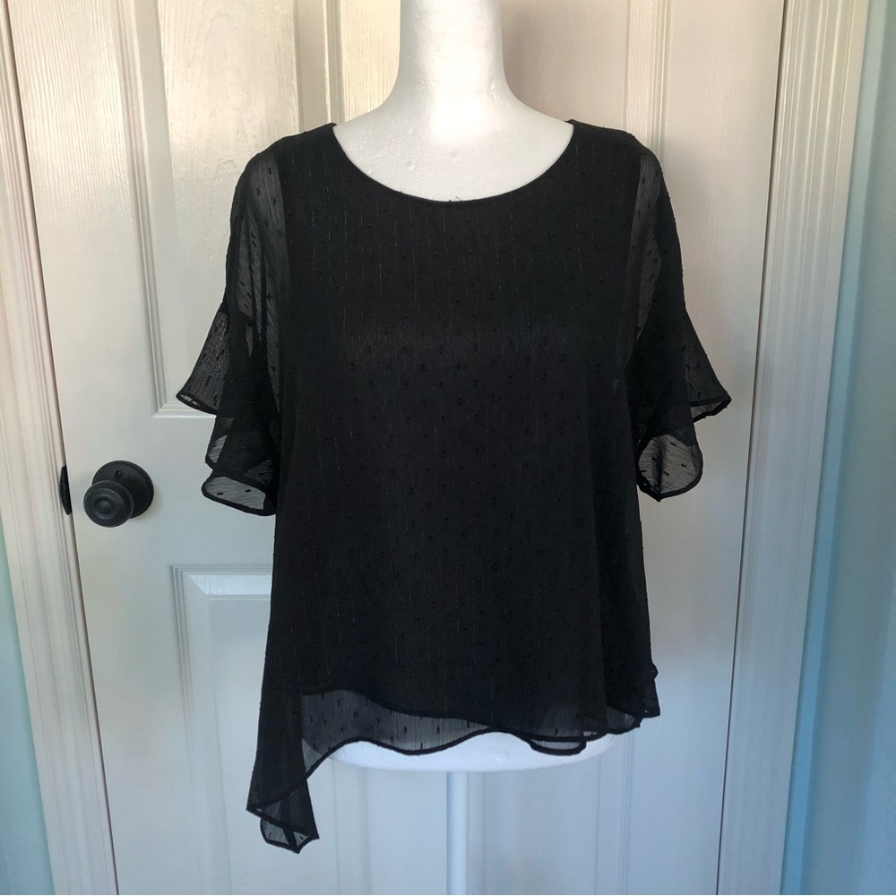 Express Black Flowing Lined Blouse